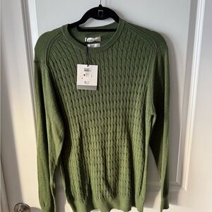 Green Cable Knit Men's Sweater
